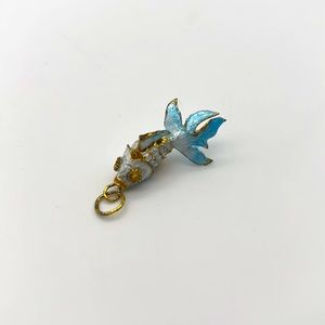 Gold Tone and Blue Fish Pendant